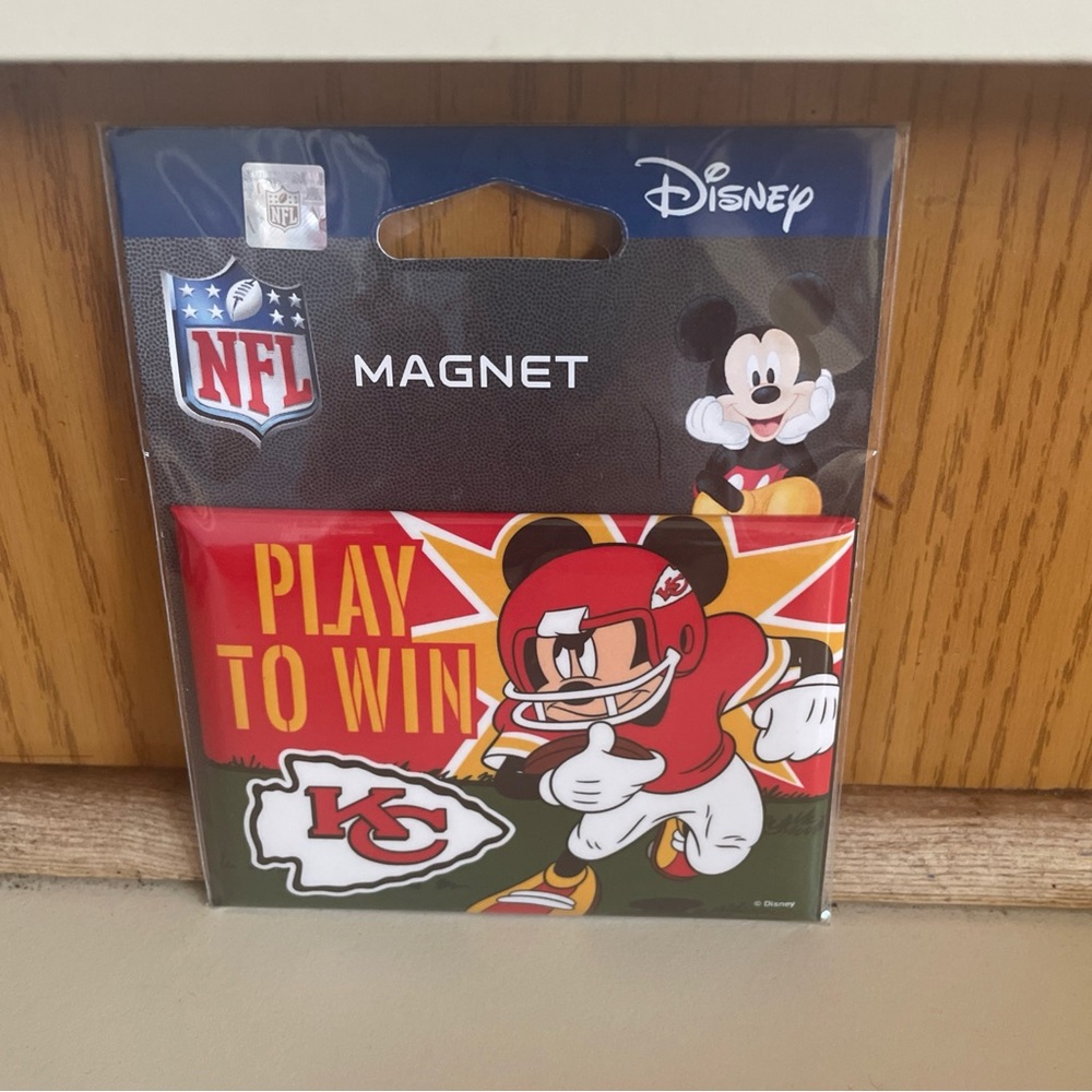 Disney Mickey Mouse Kansas City Chiefs Magnet - Red and Yellow